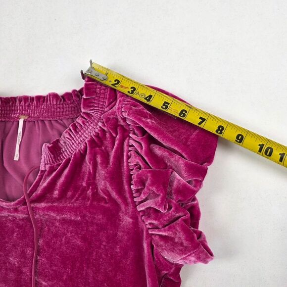 Free People Tops Free People Terese Top Womens Size Small‎ Velvet Velour - Picture 9 of 12